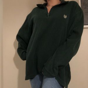 Oversized emerald green half zip